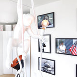 Artistic Monkey Hanging Pendant Lamp Resin Animal Figure Rope Ceiling Light