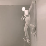 Artistic Monkey Resin Wall Sconce Whimsical Animal Design Interior Light