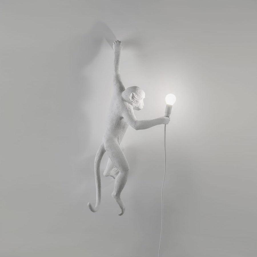 Artistic Monkey Resin Wall Sconce Whimsical Animal Design Interior Light