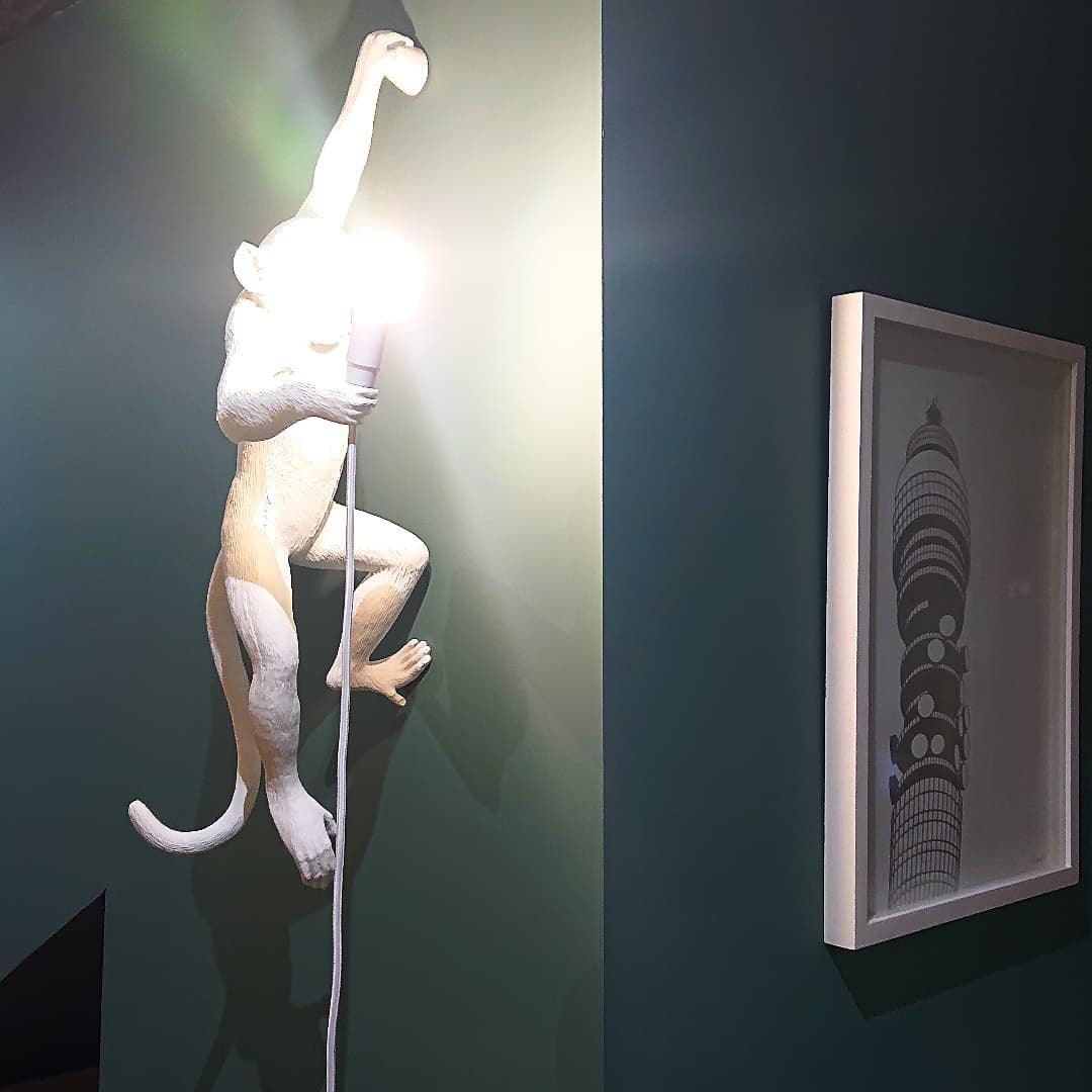 Artistic Monkey Resin Wall Sconce Whimsical Animal Design Interior Light