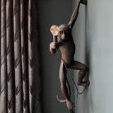 Artistic Monkey Resin Wall Sconce Whimsical Animal Design Interior Light