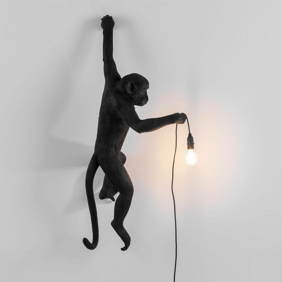 Artistic Monkey Resin Wall Sconce Whimsical Animal Design Interior Light