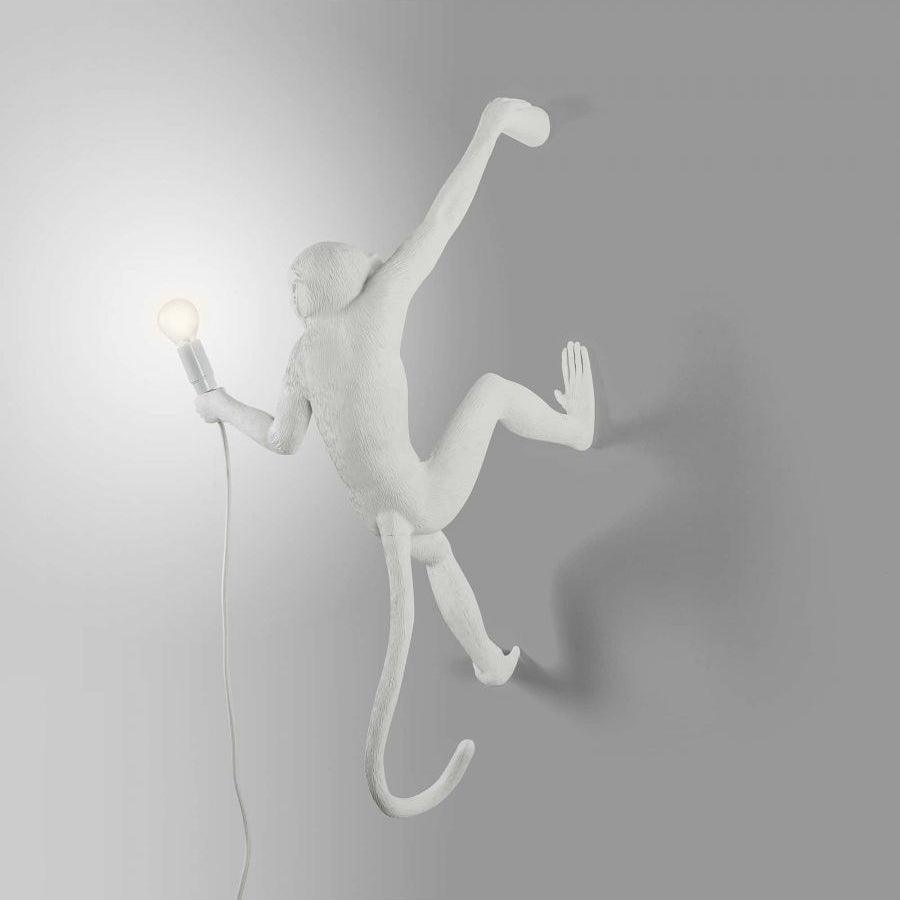 Artistic Monkey Resin Wall Sconce Whimsical Animal Design Interior Light