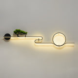 Artistic Moon and Tree Design Outdoor LED Wall Sconce Waterproof Black Exterior Lighting