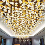 Artistic Multicolor Crystal Maple Leaf Chandelier Luxury Glass Leaf LED Pendant Light