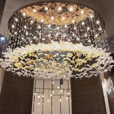 Artistic Multicolor Crystal Maple Leaf Chandelier Luxury Glass Leaf LED Pendant Light