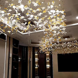 Artistic Multicolor Crystal Maple Leaf Chandelier Luxury Glass Leaf LED Pendant Light