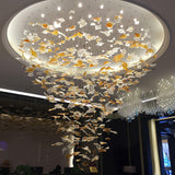 Artistic Multicolor Crystal Maple Leaf Chandelier Luxury Glass Leaf LED Pendant Light