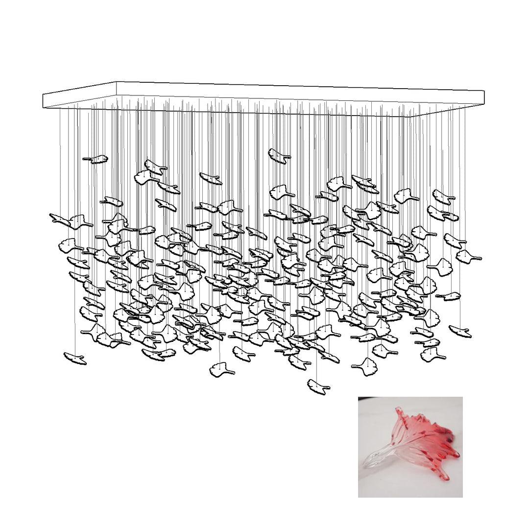 Artistic Multicolor Crystal Maple Leaf Chandelier Luxury Glass Leaf LED Pendant Light