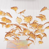 Artistic Multicolor Crystal Maple Leaf Chandelier Luxury Glass Leaf LED Pendant Light