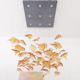 Artistic Multicolor Crystal Maple Leaf Chandelier Luxury Glass Leaf LED Pendant Light