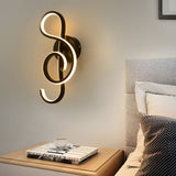 Artistic Musical Note Shape LED Wall Lamp with Electroplated Aluminum Finish