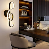 Artistic Musical Note Shape LED Wall Lamp with Electroplated Aluminum Finish