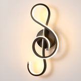 Artistic Musical Note Shape LED Wall Lamp with Electroplated Aluminum Finish