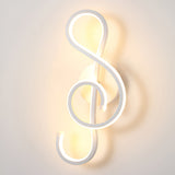 Artistic Musical Note Shape LED Wall Lamp with Electroplated Aluminum Finish