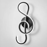 Artistic Musical Note Shape LED Wall Lamp with Electroplated Aluminum Finish