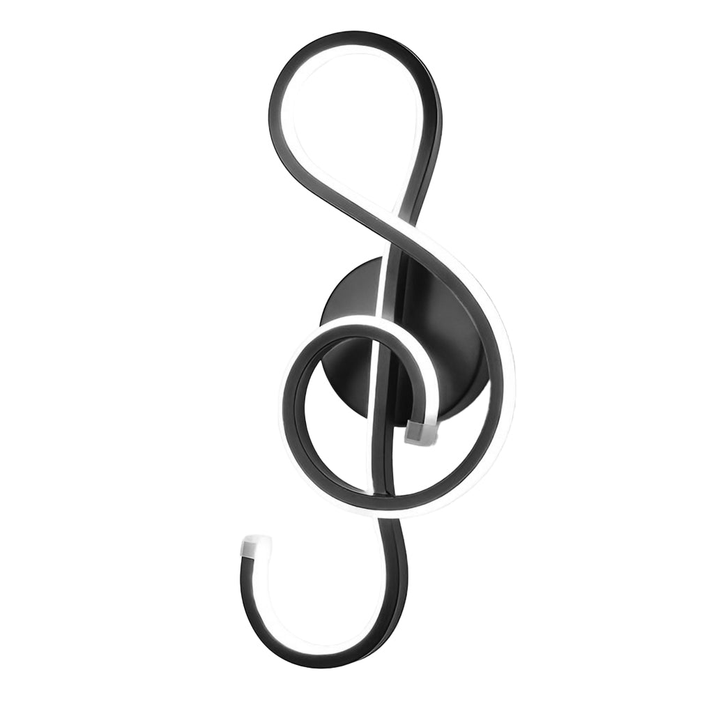 Artistic Musical Note Shape LED Wall Lamp with Electroplated Aluminum Finish