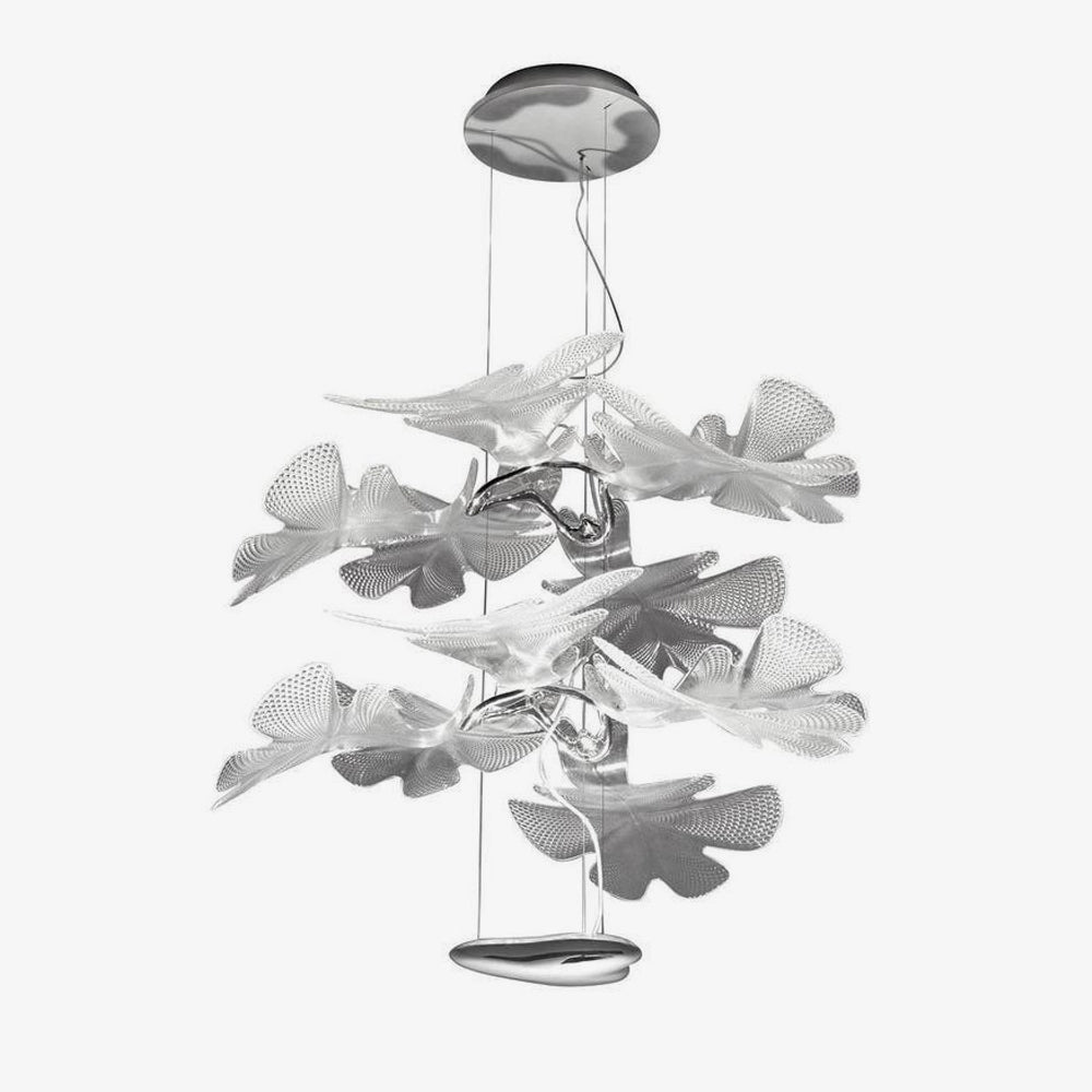 Artistic PMMA Leaf Suspension Light Modern LED Candelabrum Pendant Fixture