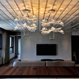 Artistic PMMA Leaf Suspension Light Modern LED Candelabrum Pendant Fixture
