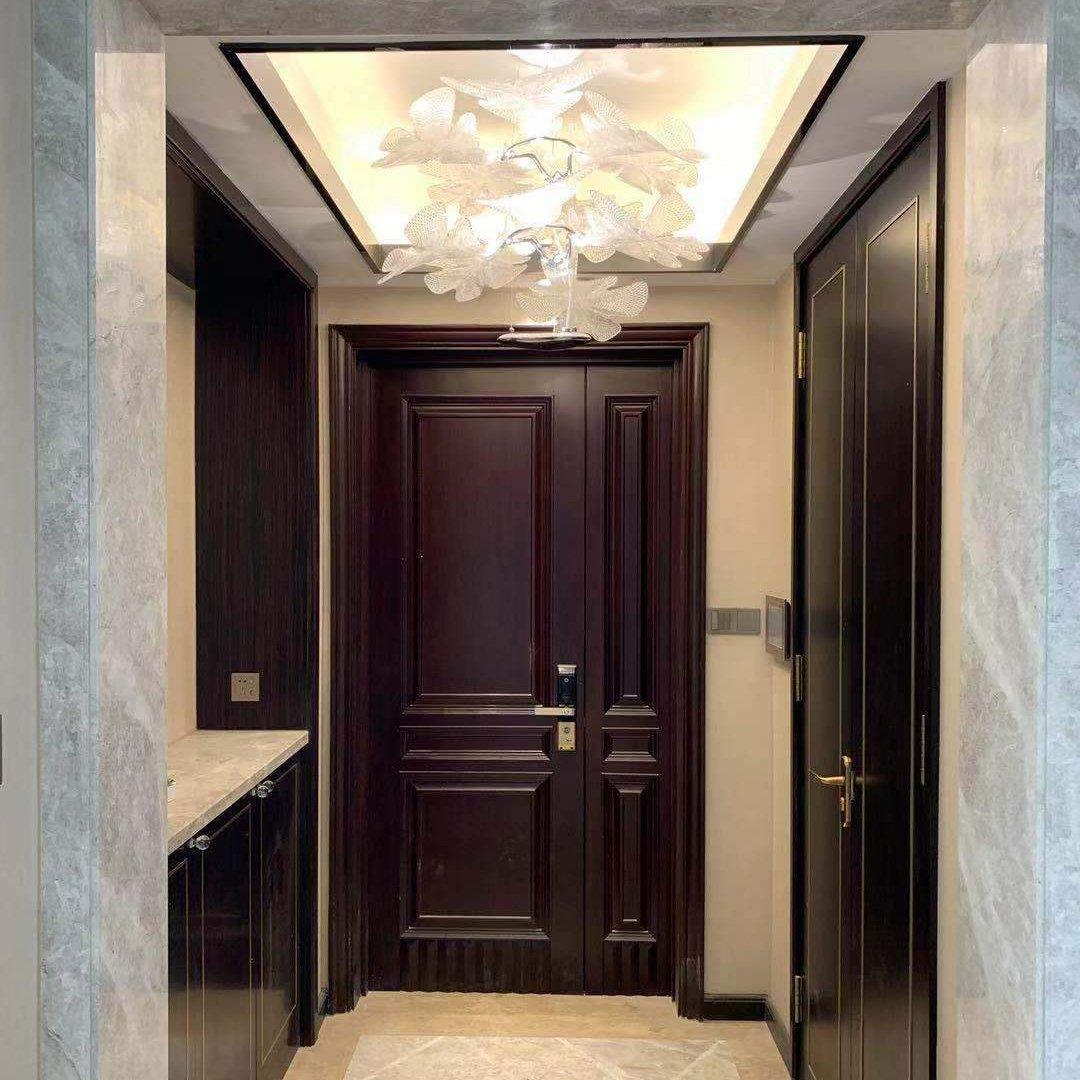 Artistic PMMA Leaf Suspension Light Modern LED Candelabrum Pendant Fixture