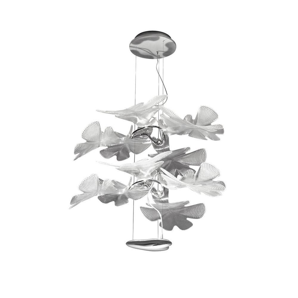 Artistic PMMA Leaf Suspension Light Modern LED Candelabrum Pendant Fixture