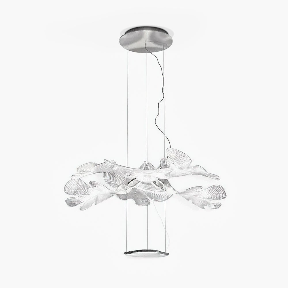 Artistic PMMA Leaf Suspension Light Modern LED Candelabrum Pendant Fixture