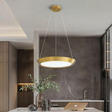 Artistic Round LED Pendant Lighting Modern Metal and Acrylic Kitchen Island Ceiling Fixture