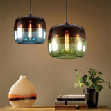 Artistic Stained Glass Globe Pendant Light Modern Multi Colored Hanging Fixture for Dining Room
