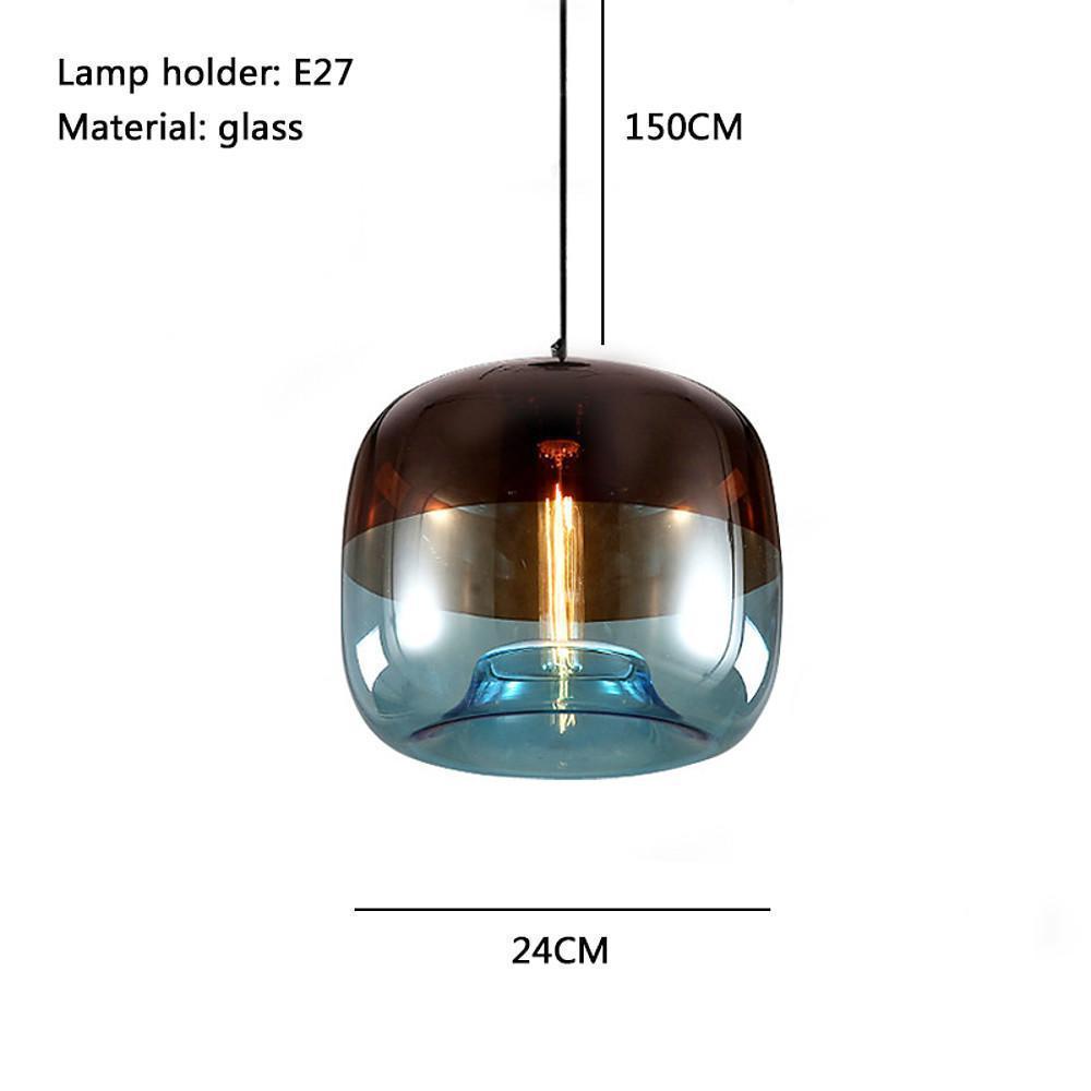 Artistic Stained Glass Globe Pendant Light Modern Multi Colored Hanging Fixture for Dining Room