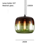 Artistic Stained Glass Globe Pendant Light Modern Multi Colored Hanging Fixture for Dining Room