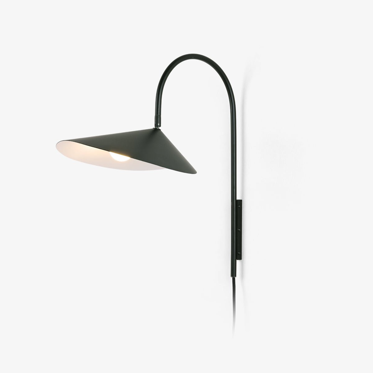 Arum Swivel Bracket Wall Lamp with Adjustable Curved Shade for Modern Interiors