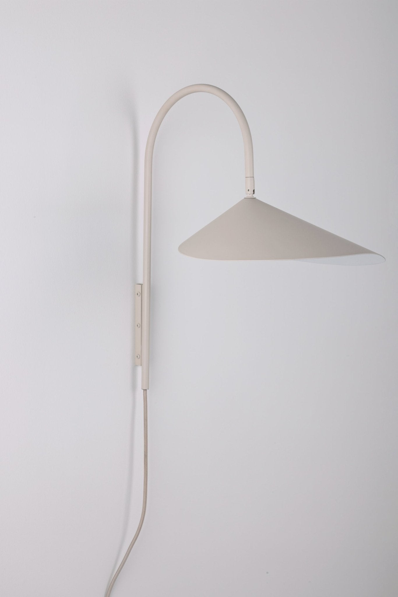 Arum Swivel Bracket Wall Lamp with Adjustable Curved Shade for Modern Interiors