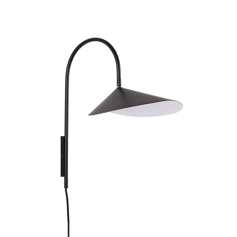 Arum Swivel Bracket Wall Lamp with Adjustable Curved Shade for Modern Interiors