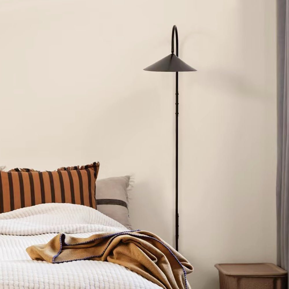 Arum Swivel Bracket Wall Lamp with Adjustable Curved Shade for Modern Interiors
