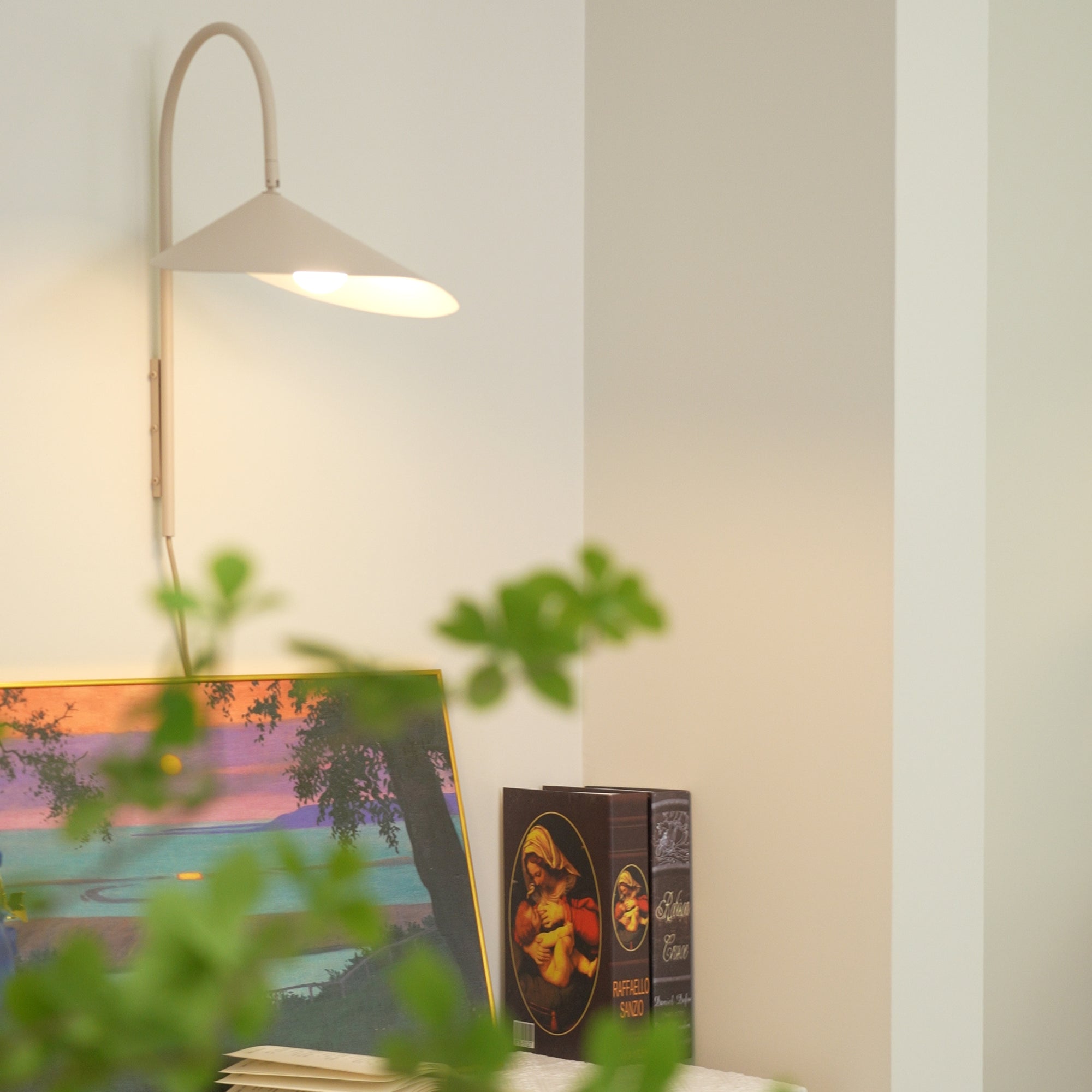 Arum Swivel Bracket Wall Lamp with Adjustable Curved Shade for Modern Interiors