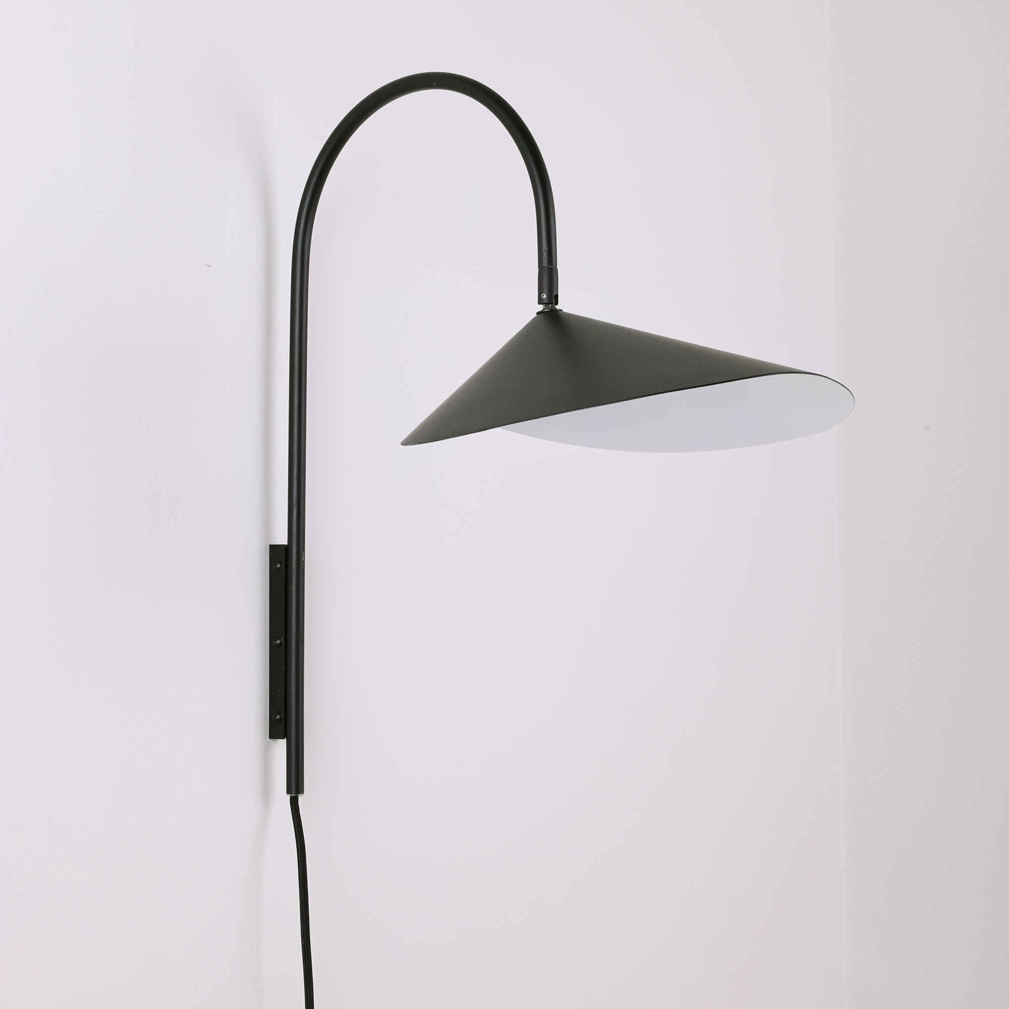 Arum Swivel Bracket Wall Lamp with Adjustable Curved Shade for Modern Interiors