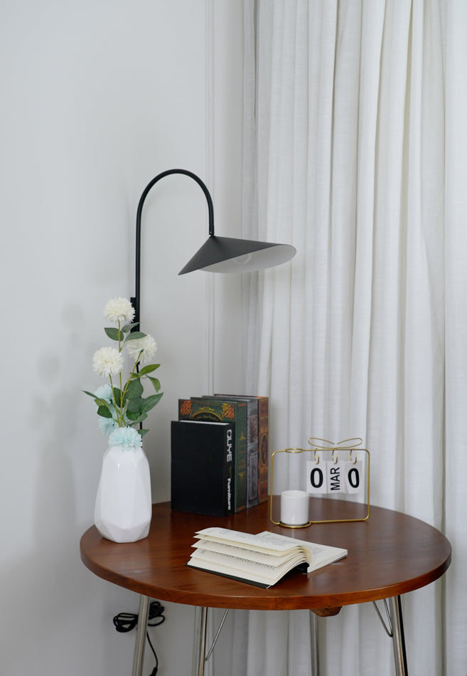 Arum Swivel Bracket Wall Lamp with Adjustable Curved Shade for Modern Interiors