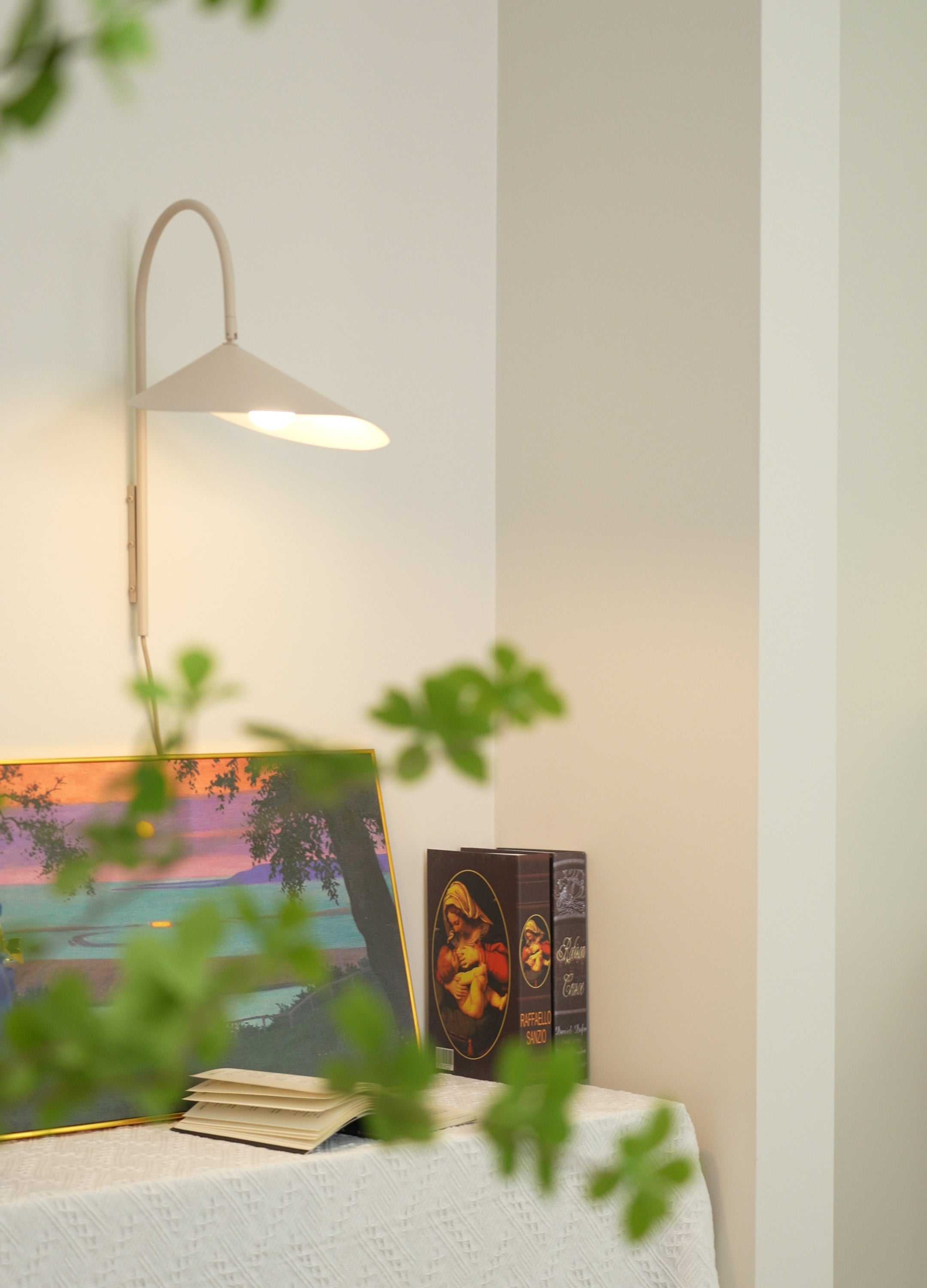 Arum Swivel Bracket Wall Lamp with Adjustable Curved Shade for Modern Interiors