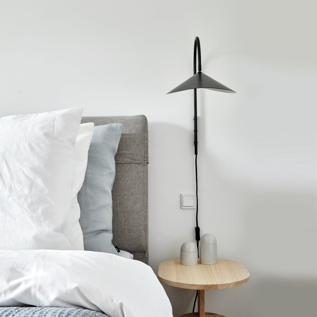Arum Swivel Bracket Wall Lamp with Adjustable Curved Shade for Modern Interiors