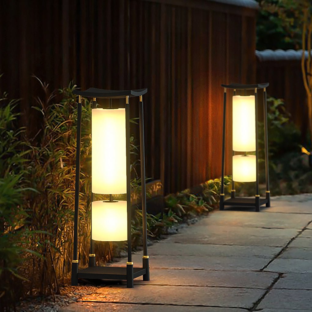Asian Inspired Outdoor Garden Post Light Waterproof LED Landscape Pathway Lamp for Villa Courtyard