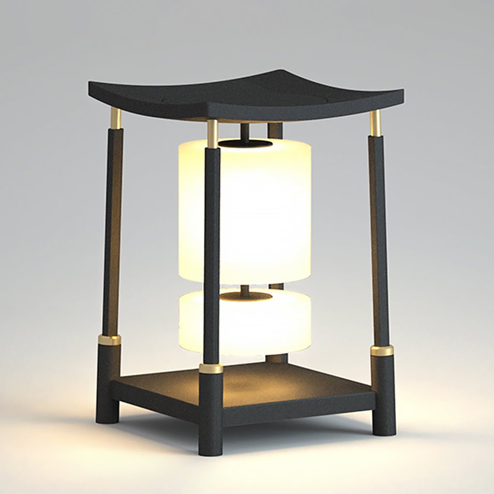 Asian Inspired Outdoor Garden Post Light Waterproof LED Landscape Pathway Lamp for Villa Courtyard