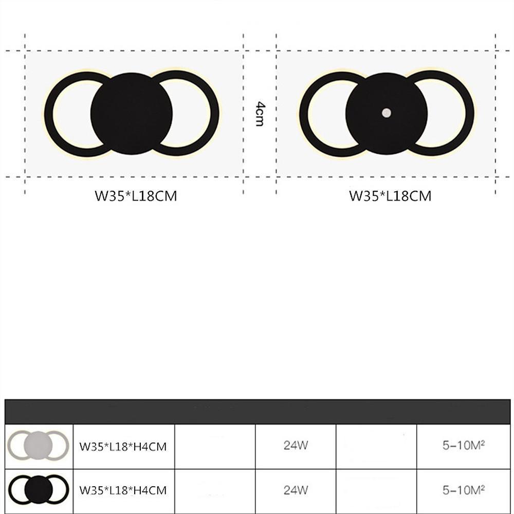 Modern Dual Ring LED Ceiling Light Minimalist Geometric Flush Mount Fixture for Home Lighting