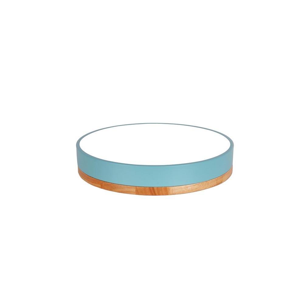 Ultra Thin Round LED Flush Mount Ceiling Light with Bamboo Style Finish for Kids Bedroom Playroom