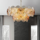 Aster Modern Glass Chandelier Pendant Light for Living Room and Dining Areas in Gold Finish