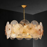 Aster Modern Glass Chandelier Pendant Light for Living Room and Dining Areas in Gold Finish