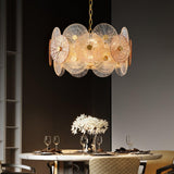 Aster Modern Glass Chandelier Pendant Light for Living Room and Dining Areas in Gold Finish