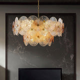 Aster Modern Glass Chandelier Pendant Light for Living Room and Dining Areas in Gold Finish