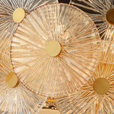Aster Modern Glass Chandelier Pendant Light for Living Room and Dining Areas in Gold Finish
