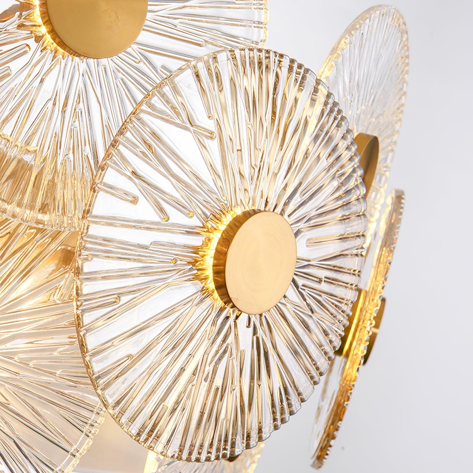 Aster Modern Glass Chandelier Pendant Light for Living Room and Dining Areas in Gold Finish