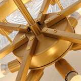 Aster Modern Glass Chandelier Pendant Light for Living Room and Dining Areas in Gold Finish